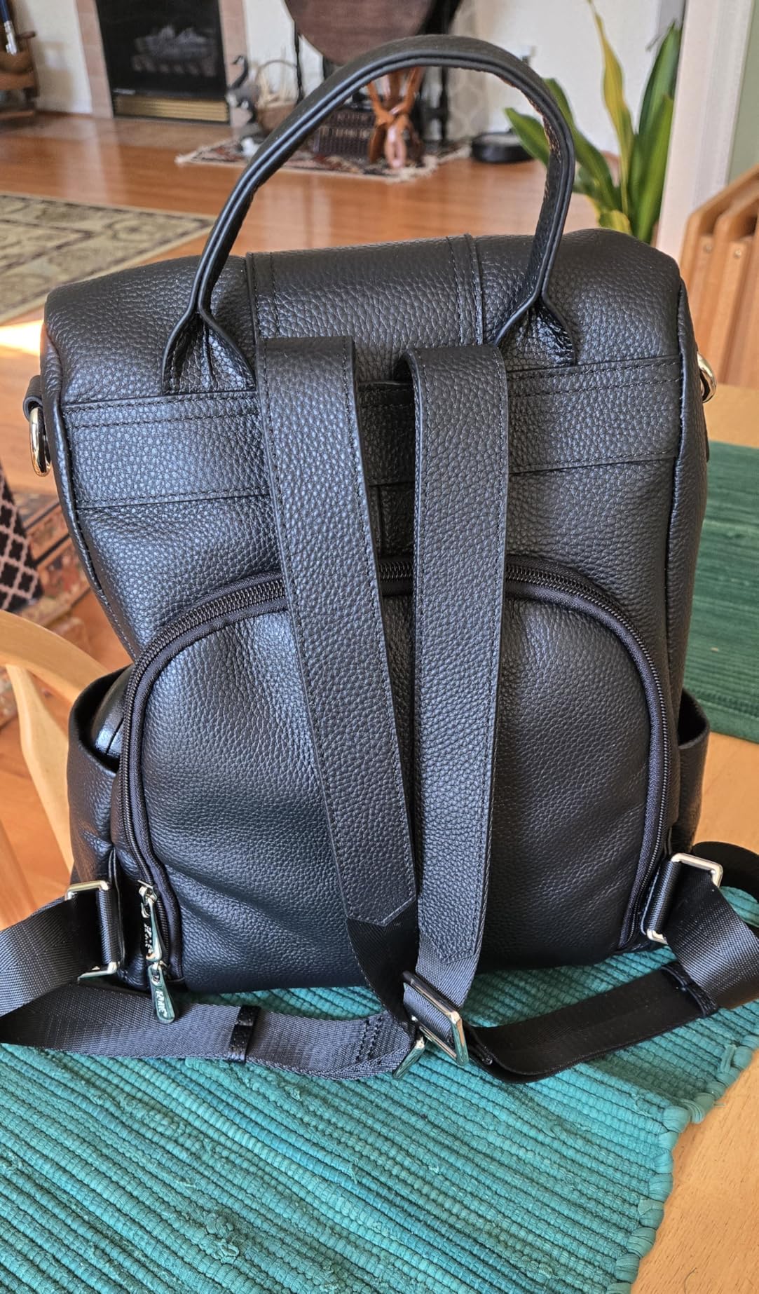 S-ZONE Leather Backpack Purses for Women Antitheft Rucksack Shoulder Bag Medium customer photo 2