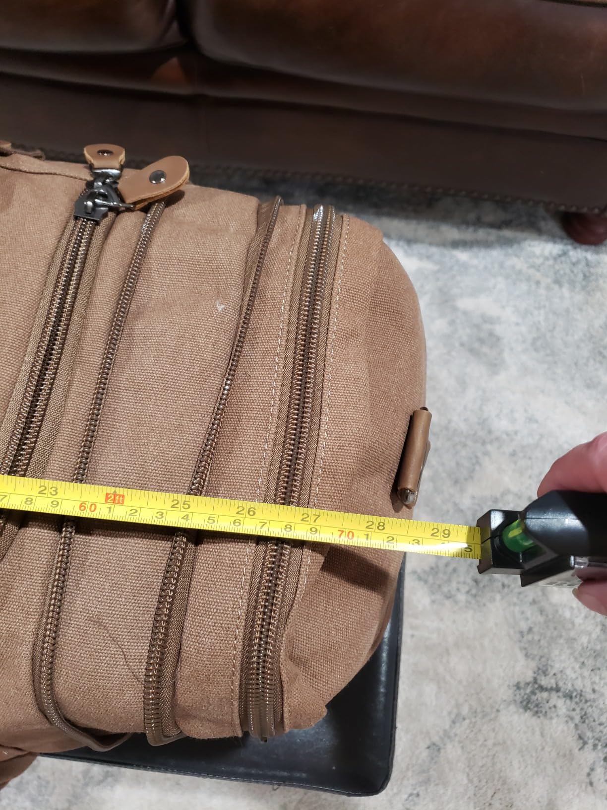 Gonex Canvas Duffle Bag for Travel 60L Duffel Overnight Weekend Bag(Coffee) customer photo 2