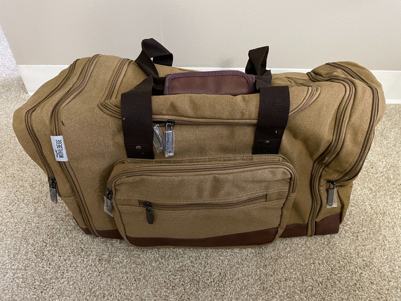 Duffle Bag for Travel,Overnight Weekend Gym Carry On Luggage Bag, 50L Canvas Travel Duffel Bag for Men Women, Expandable Spacious Travel Duffel Bag, Black customer photo 1