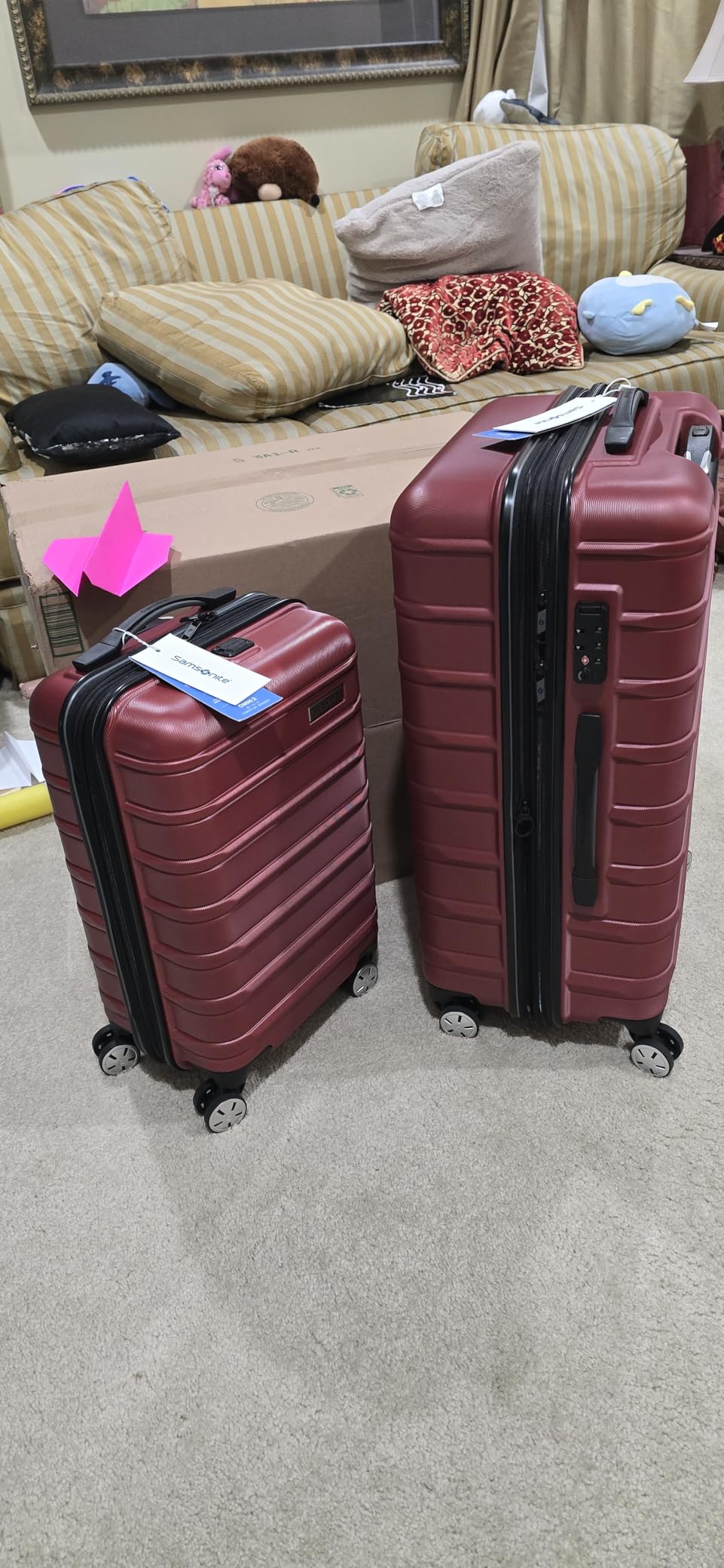 Samsonite Omni 2 Hardside 2 Piece Set - Includes Global Carry-On & Medium Checked Suitcases - 360° Dual Spinner Wheels - Integrated TSA Lock & Expansion - Amazon Exclusive - Midnight Black customer photo 2
