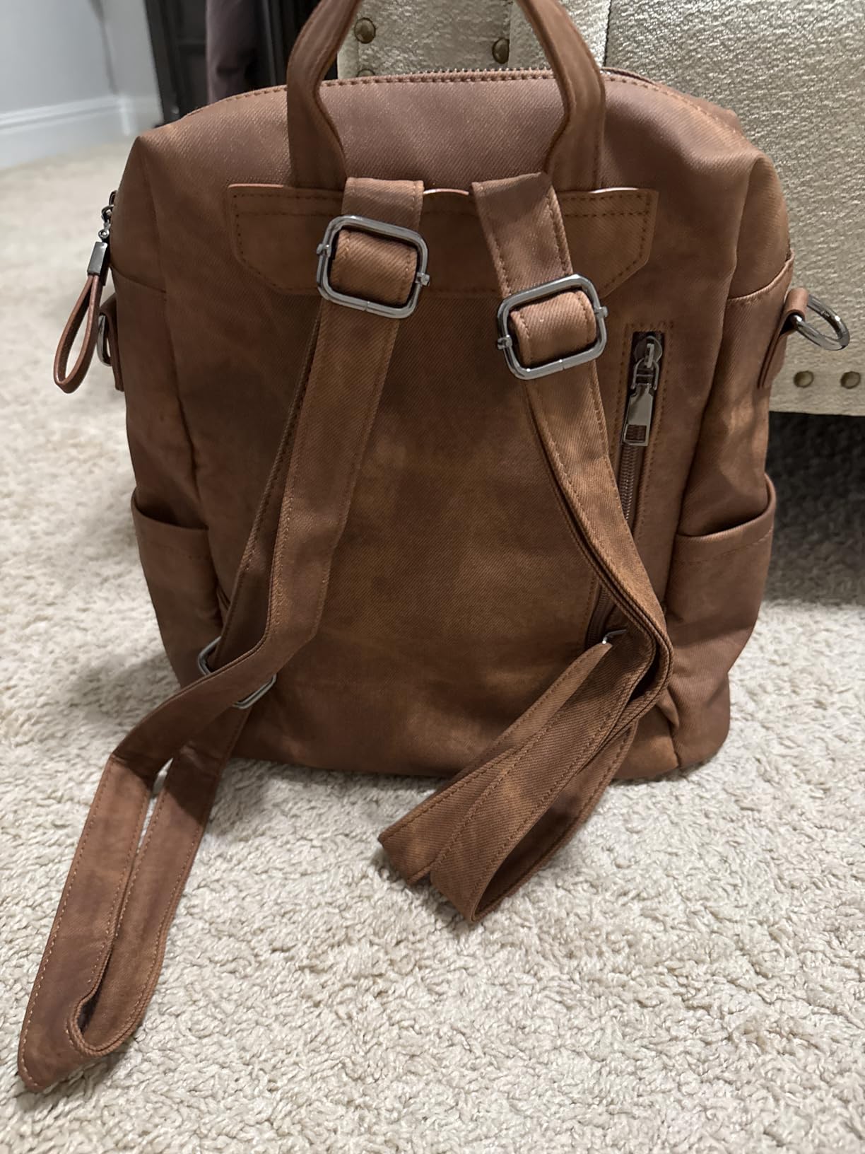 PU Leather Backpack Purse for Women Fashion Multipurpose Design Handbag Ladies Shoulder Bags Travel Backpack Brown customer photo 1