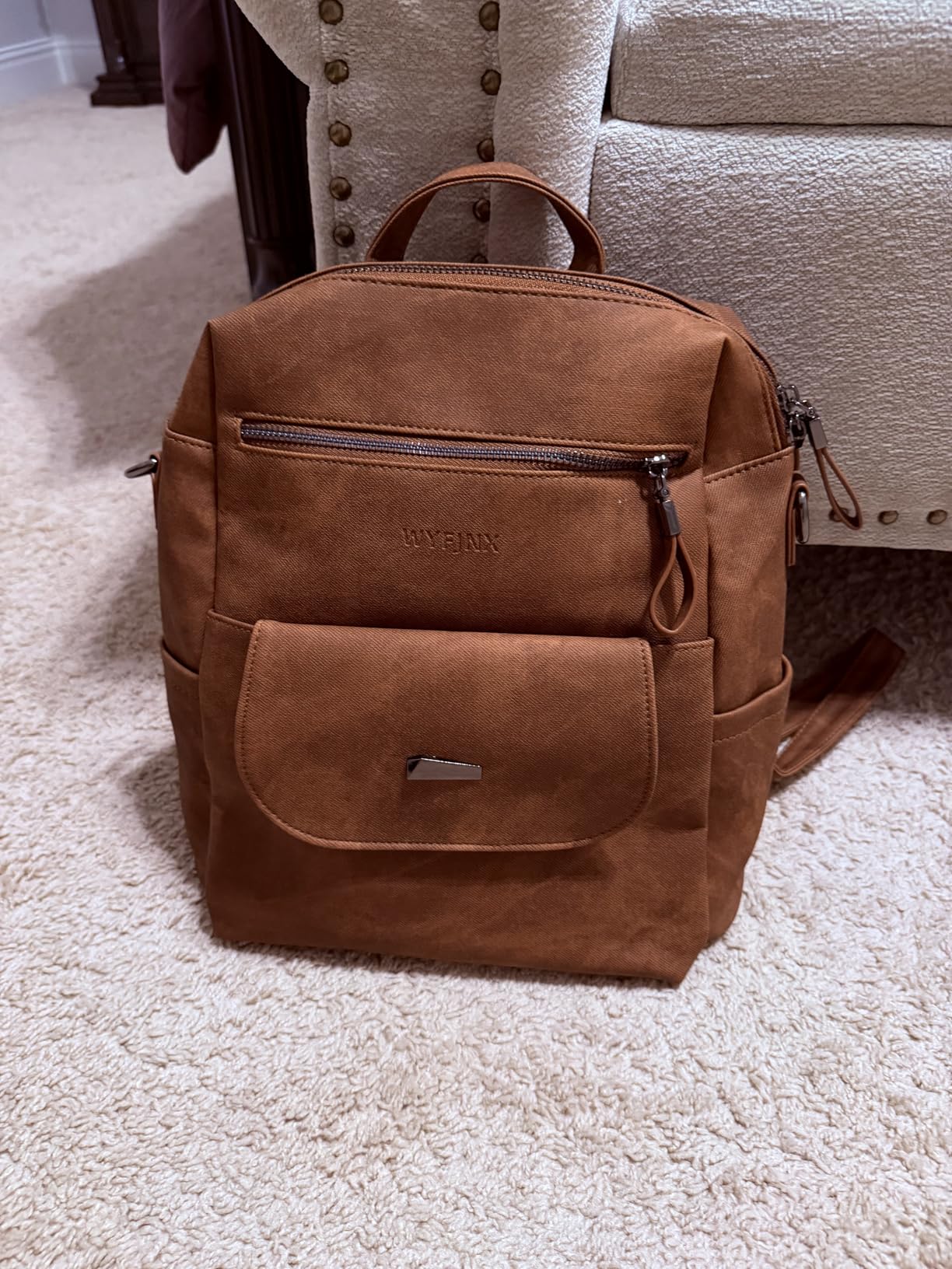 PU Leather Backpack Purse for Women Fashion Multipurpose Design Handbag Ladies Shoulder Bags Travel Backpack Brown customer photo 2