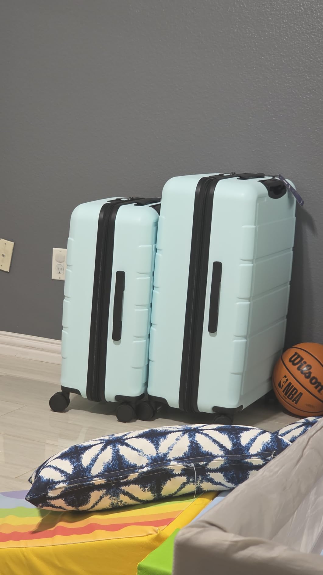 SHOWKOO Luggage Sets Expandable 100% PC Durable Suitcase Sets Double Wheels TSA Lock 4 Piece Luggage Set Navy customer photo 1