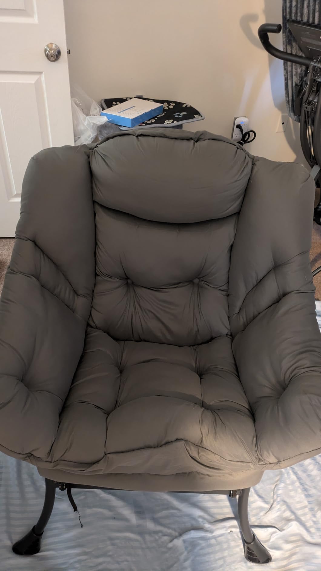 Tiita Modern Large Accent Chair with Ottoman, Comfy Leisure Sofa Armchair with Footrest, Reading Chair for Bedroom, Living Room, Dorm Rooms, Garden Dark Grey customer photo 1