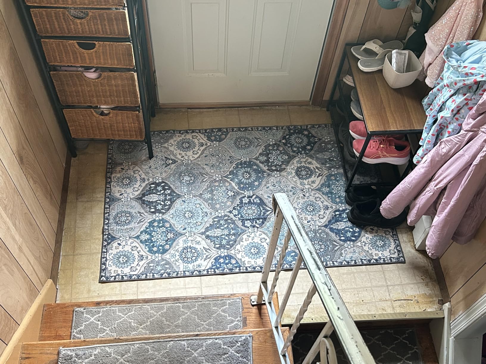 Lahome Moroccan Machine Washable Rugs for Living Room, 4x6 Rug for Bedroom Non-Slip Vintage Trellis Ultra-Thin Throw Carpet for Dining Room Office Nursery Elise, Cream/Multi customer photo 2
