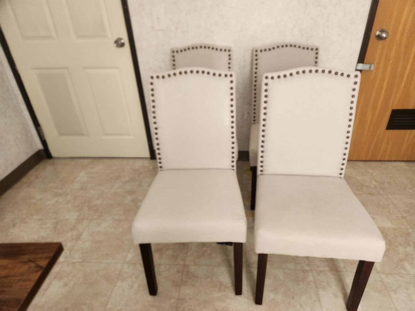 DUMOS Dining Chairs Set of 4, Modern Kitchen Table Chairs with Wooden Legs and Padded Seat for Dining Room/Kitchen/Living Room/Restaurant, Beige customer photo 2