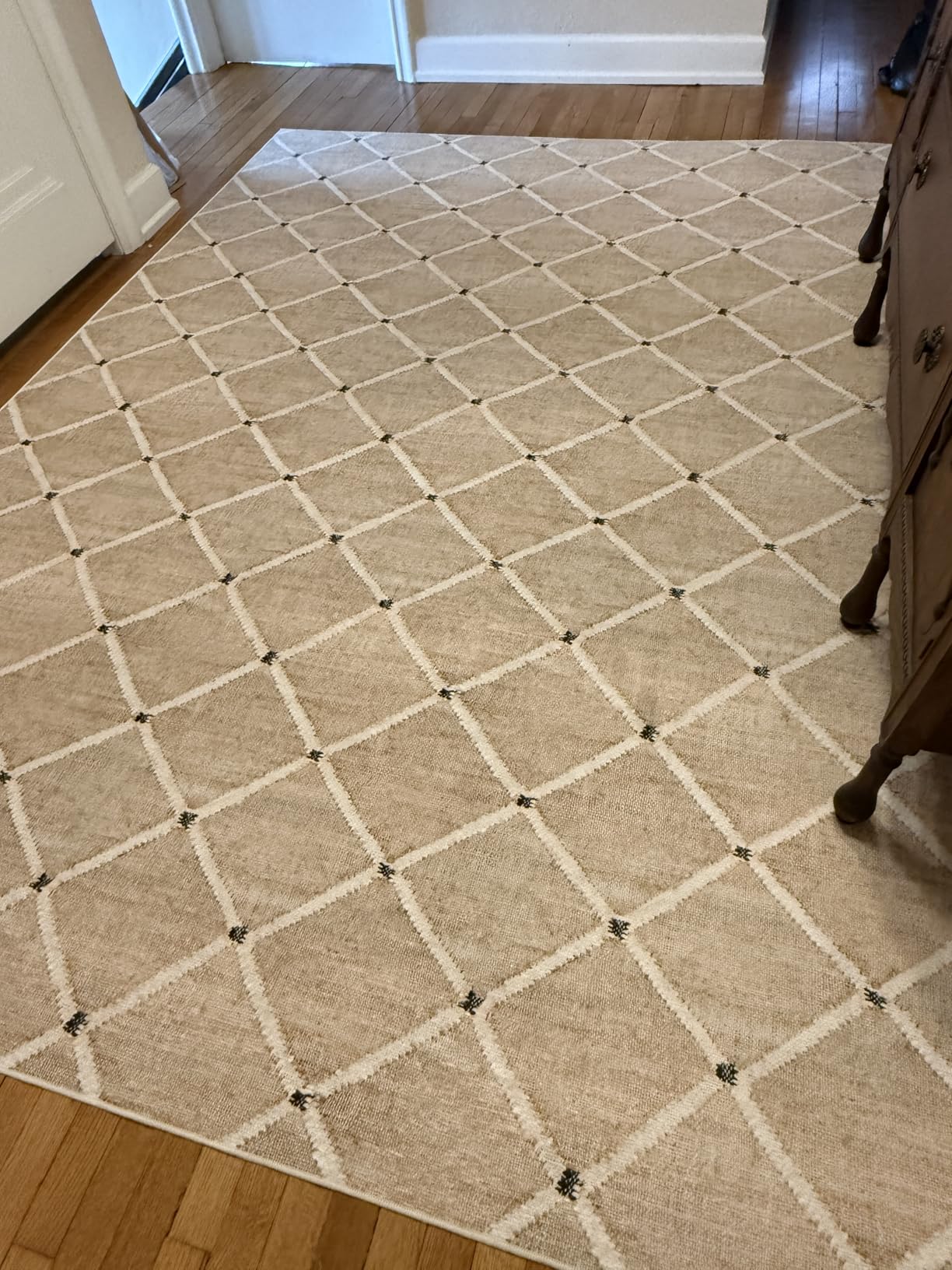 Dash and Albert Kali, Natural, 3' x 5', Diamond, Soft and Cozy, High Traffic, Lightweight, Anti-Slip, Durable, Machine Washable Area Rug for Bedroom, Living Room, Dining, Den, Foyer, Entryway customer photo 1