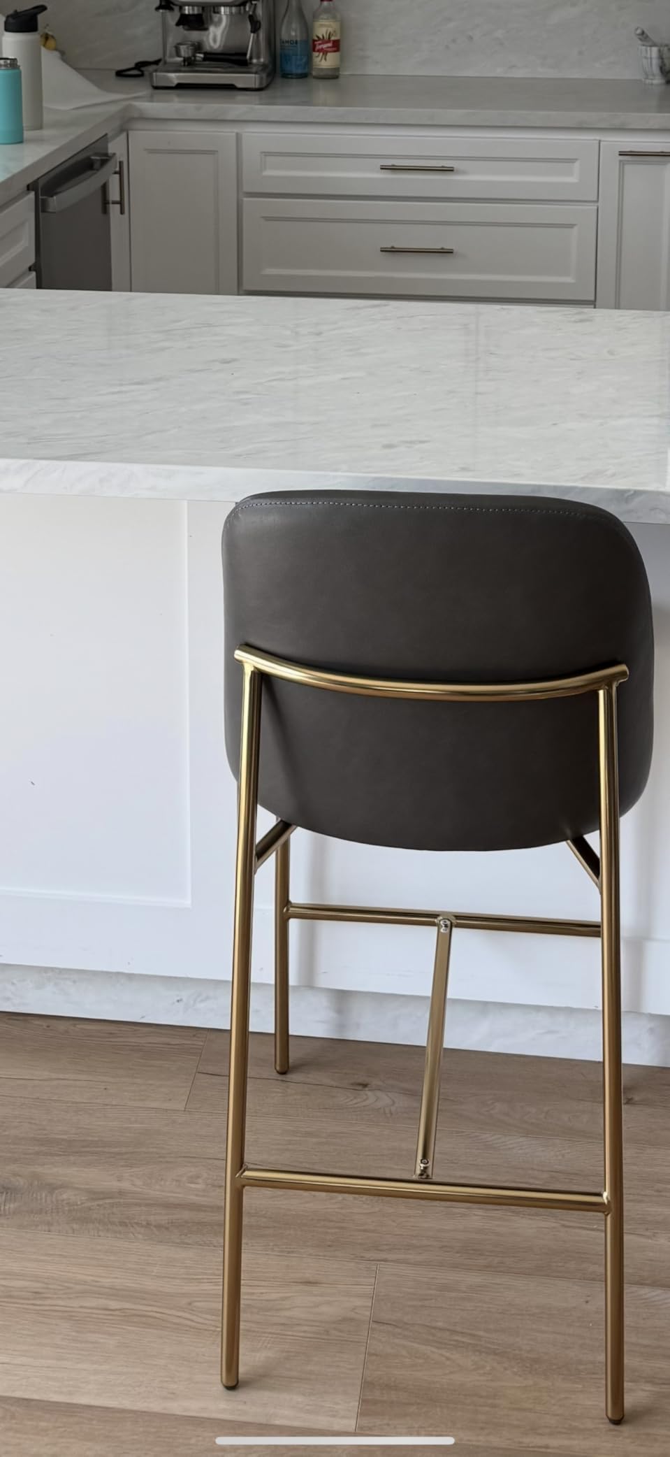 CHITA Counter Height Bar Stools Set of 2, FSC Certified Metal Barstools for Kitchen Island, 27