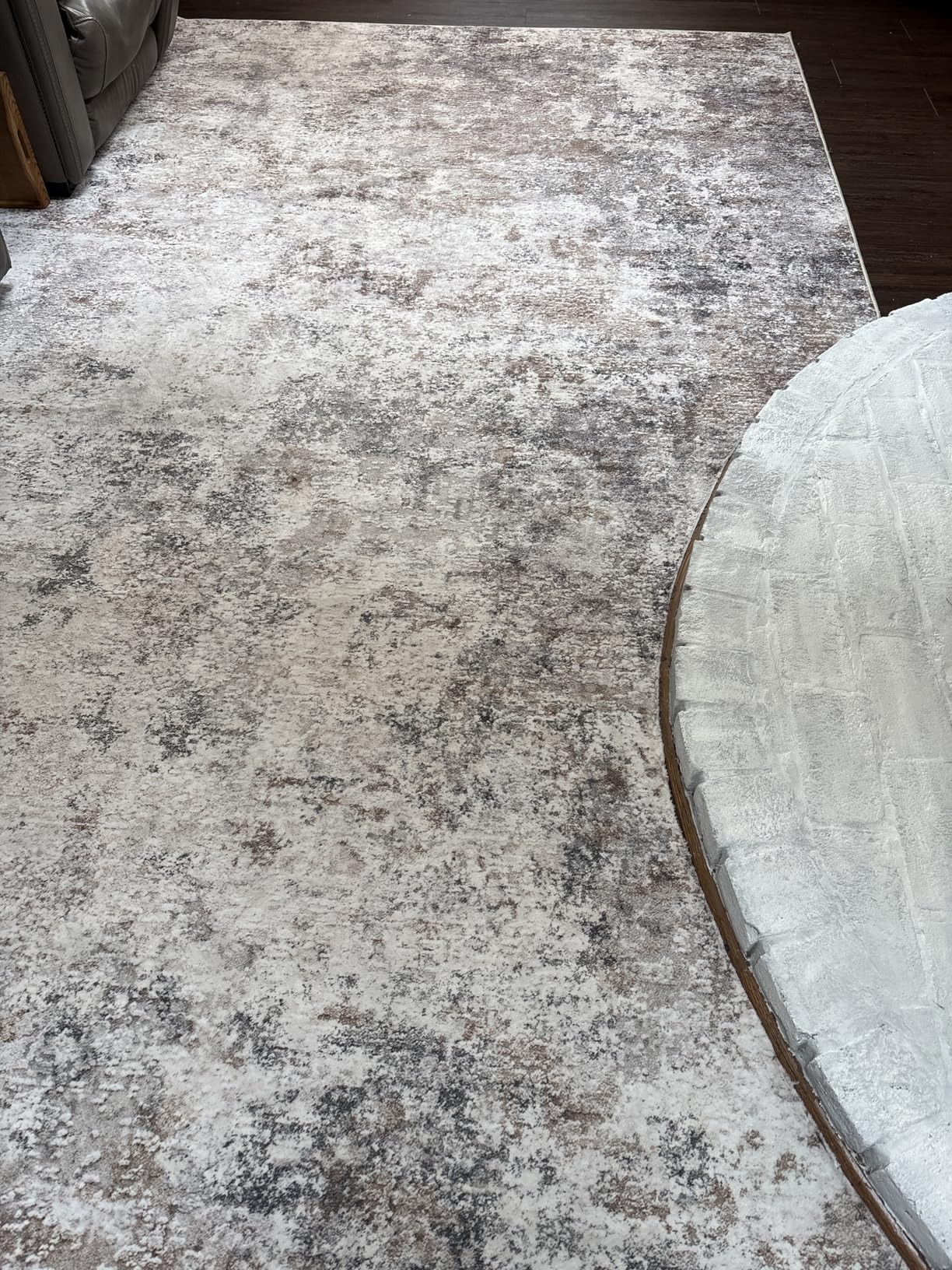 UERMEI 8x10 Area Rug Living Room Rugs - Washable Neutral Modern Abstract Soft Thin Large Rug Indoor Floor Non Slip Rug Carpet for Bedroom Under Dining Table Home Office Decor - Brown Grey customer photo 1
