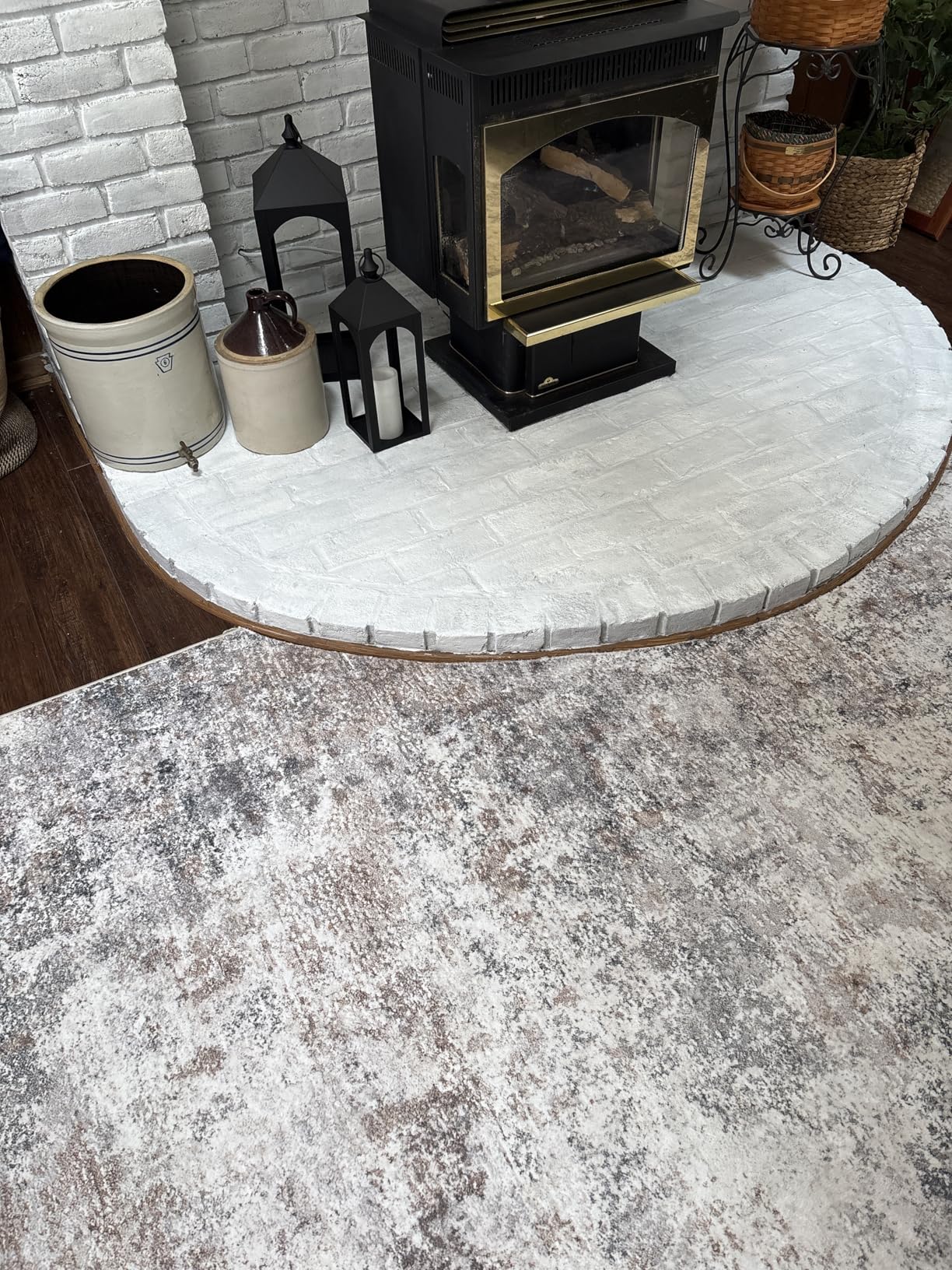 UERMEI 8x10 Area Rug Living Room Rugs - Washable Neutral Modern Abstract Soft Thin Large Rug Indoor Floor Non Slip Rug Carpet for Bedroom Under Dining Table Home Office Decor - Brown Grey customer photo 2