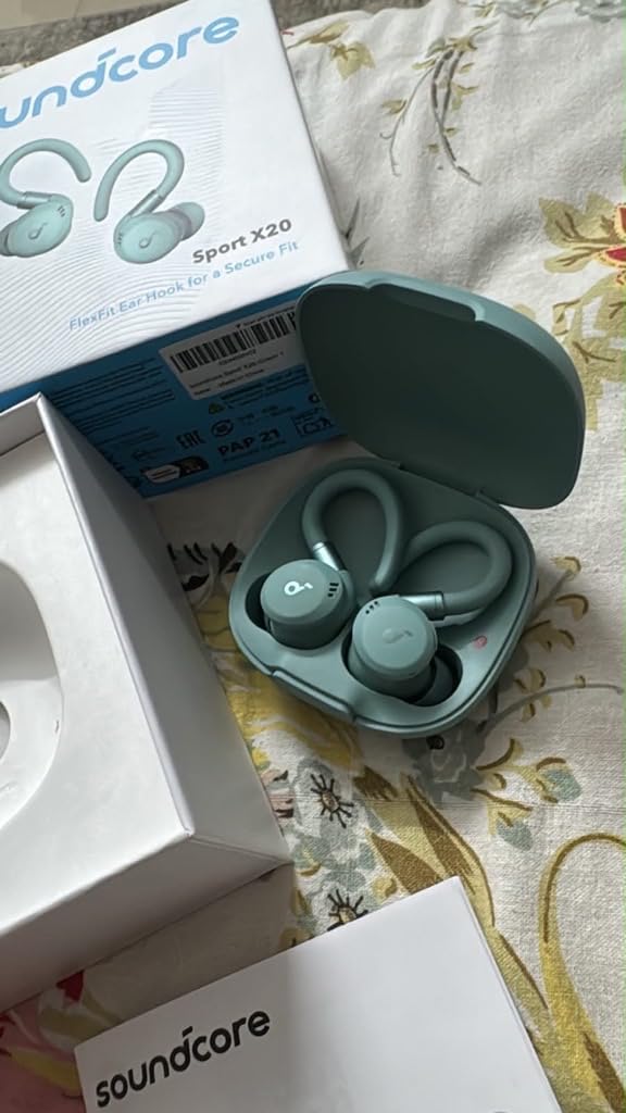 Soundcore Sport X20 by Anker, True-Wireless Workout Earbuds, Rotatable and Extendable Ear Hooks, Noise Cancelling, Deep Bass, IP68 Waterproof, Sweatproof, Dustproof, 48H Play, Sport Earbuds for Gym customer photo 1