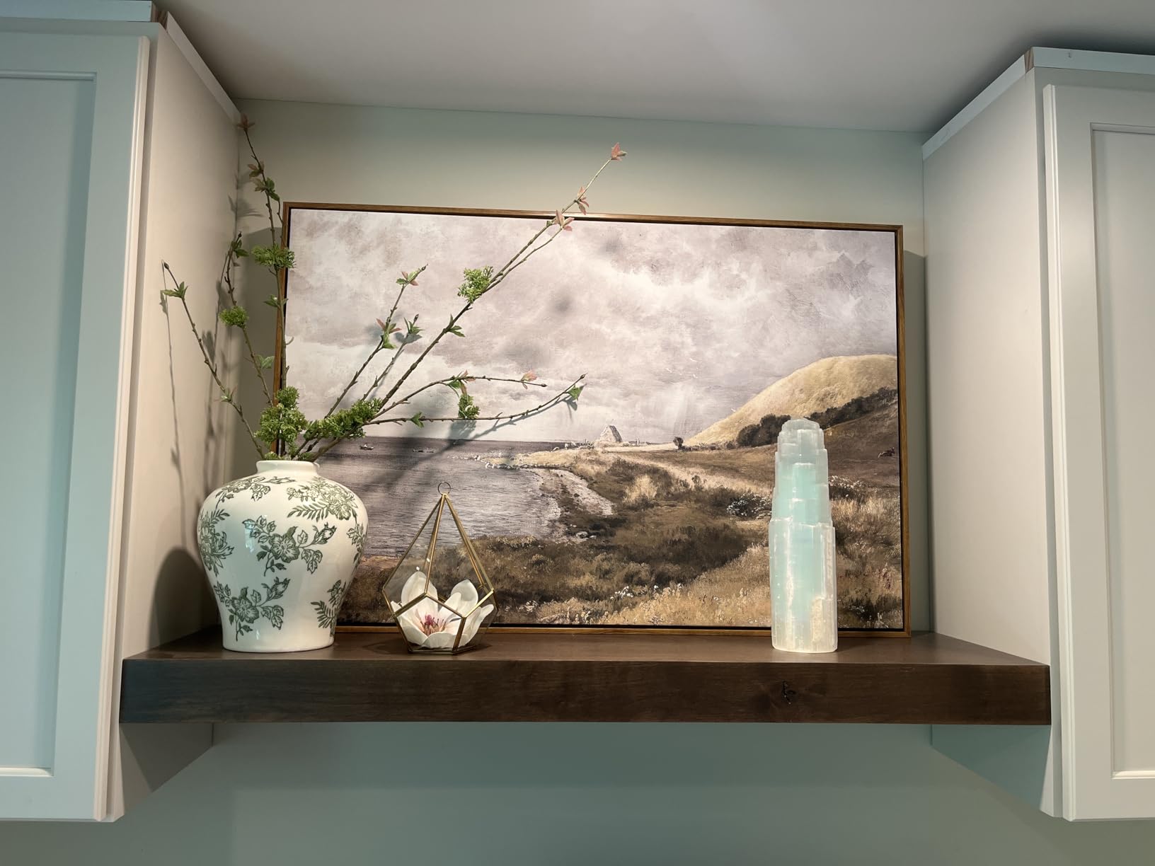 InSimSea Framed Canvas Wall Art Vintage Decor, Large Wall Art, Meadow with Flowers Landscape Wall Art Prints, Modern Farmhouse Cottagecore Bedroom Bathroom Office Decoration, 20