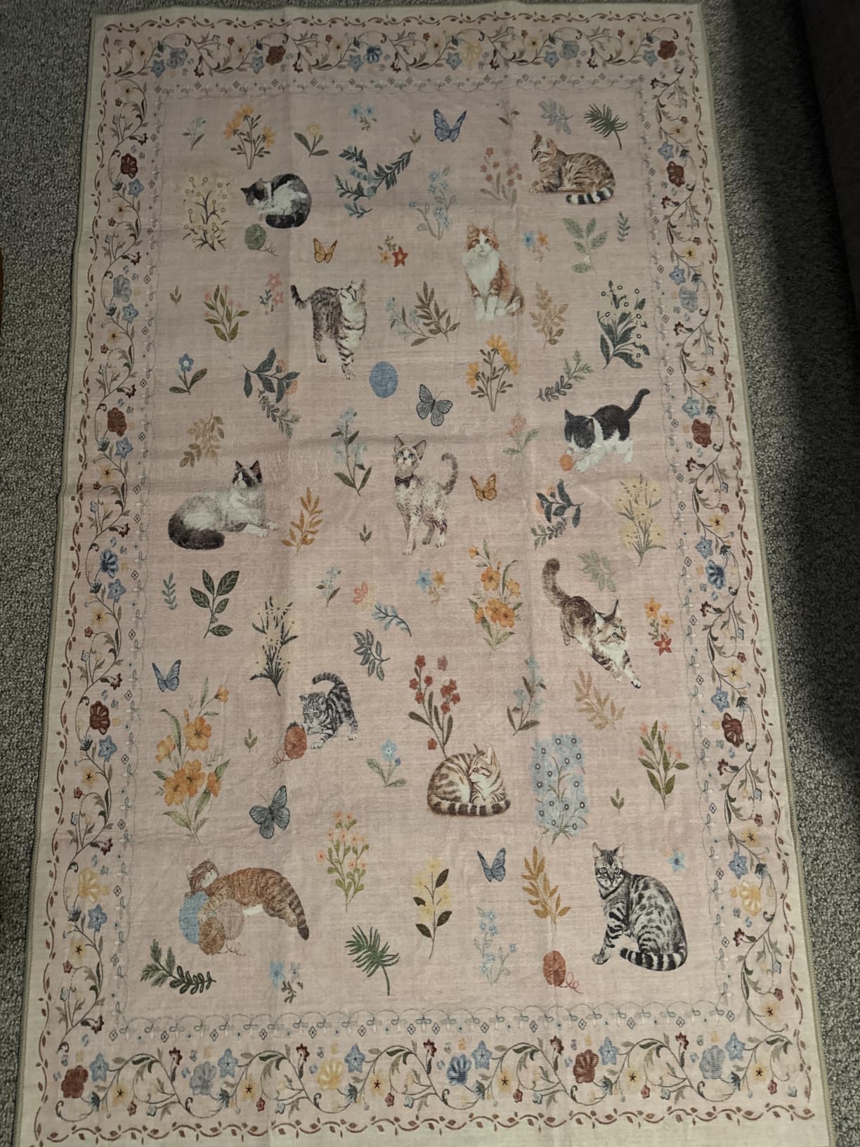 Soalmost Washable Area Rug 8x10, Large Soft Rugs for Living Room Vintage Beige Carpet 8x10 Area Rugs for Bedroom Dining Room Non-Slip Stain Resistant Under Table Rug customer photo 2