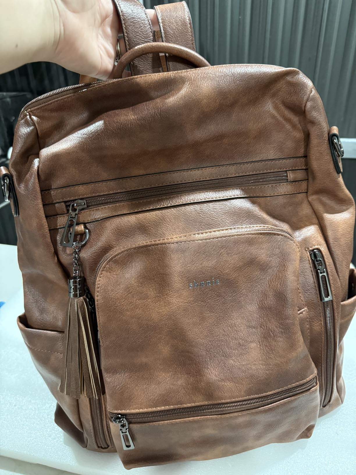 Vegan Leather Laptop Backpack for Women 15.6 inch Work Backpack Fashion Travel Backpack Purse for Travel College Work customer photo 2
