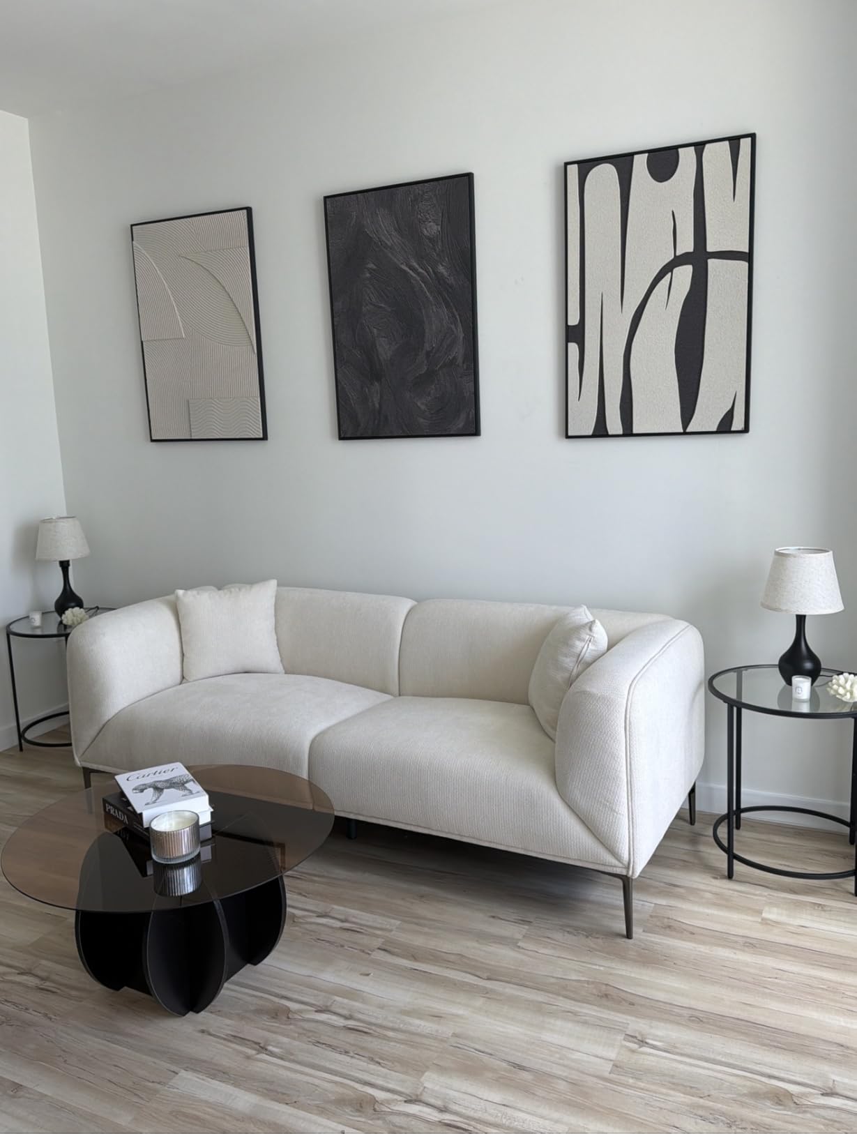 3D Textured Framed Abstract Wall Art, 3 Piece Modern Paintings Artwork for Walls, Black White Brown Geometric Sandstone Texture Pictures for Living Room Dining Room Bedroom Office Wall Decor 16x24 In customer photo 2
