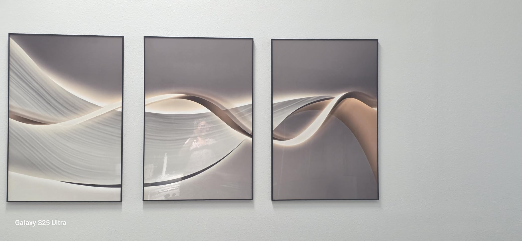 Large Framed Modern Abstract Wall Art for Living Room, Minimalist Bright Style Prints Wall Paintings Artwork for Walls, Silver Gray Contemporary Luxury Pictures for Hallway, Office Wall Decor 24x36 In customer photo 2