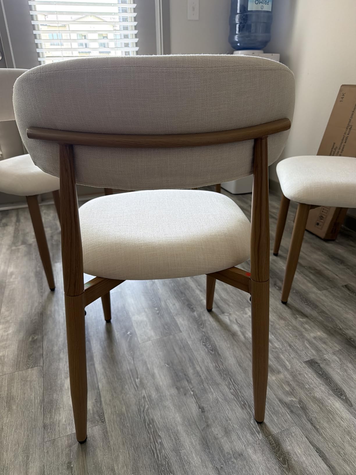 UVV Dining Chairs Set of 4, Metal Kitchen Chairs with Modern Fabric Upholstered for Dining Room, Beige customer photo 2