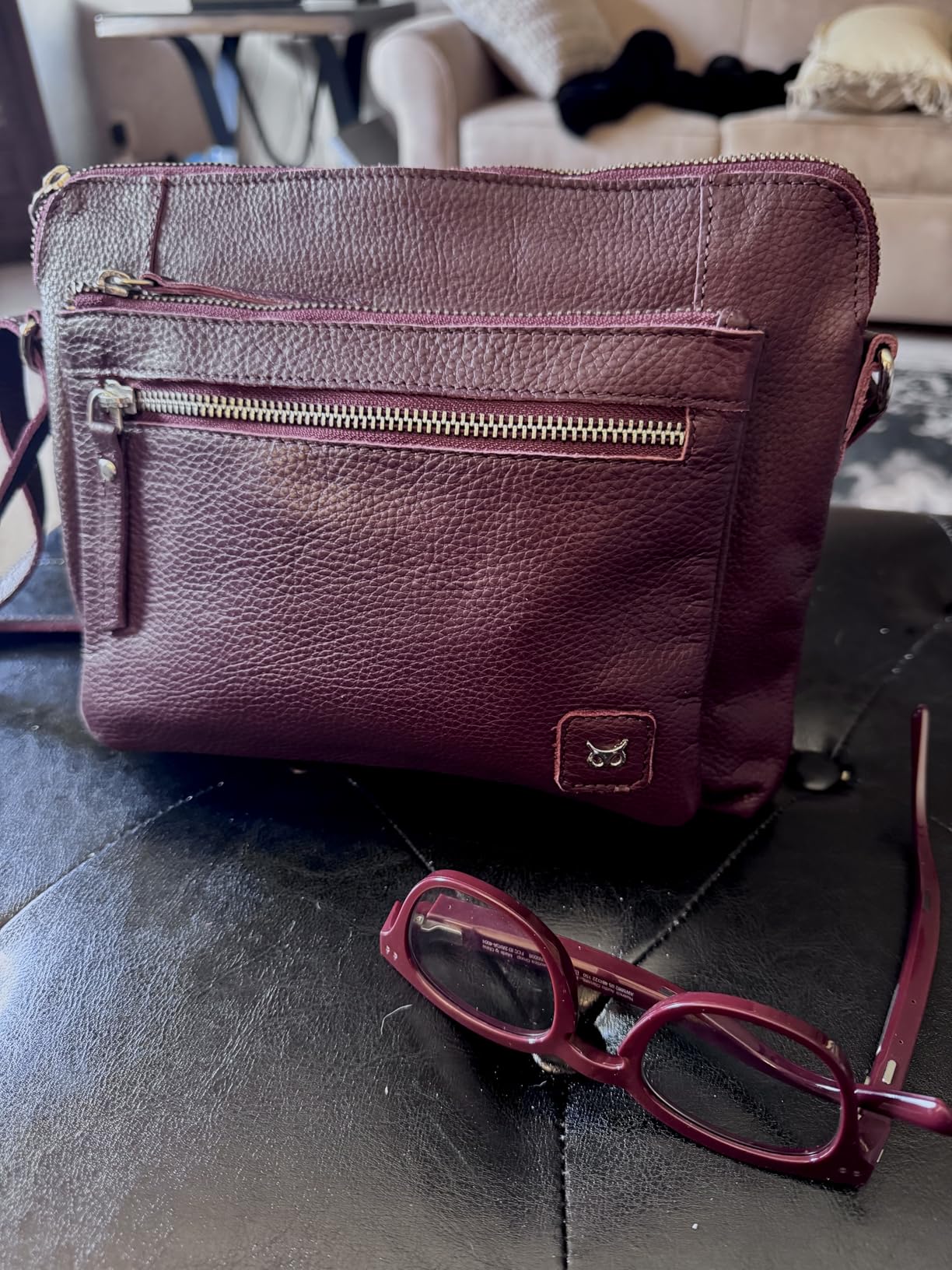 Leather Crossbody Bags for Women Small Soft Genuine Pebbled Sling Shoulder Handbag Crossover Purse with Full Adjustable Strap (Cognac Nappa) customer photo 2