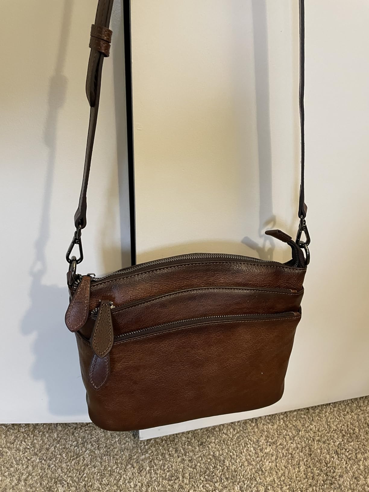 HESHE Crossbody Bags for Women Genuine Leather Purses with Multi-Pockets Vintage Ladies Small Shoulder Satchel Bag customer photo 2